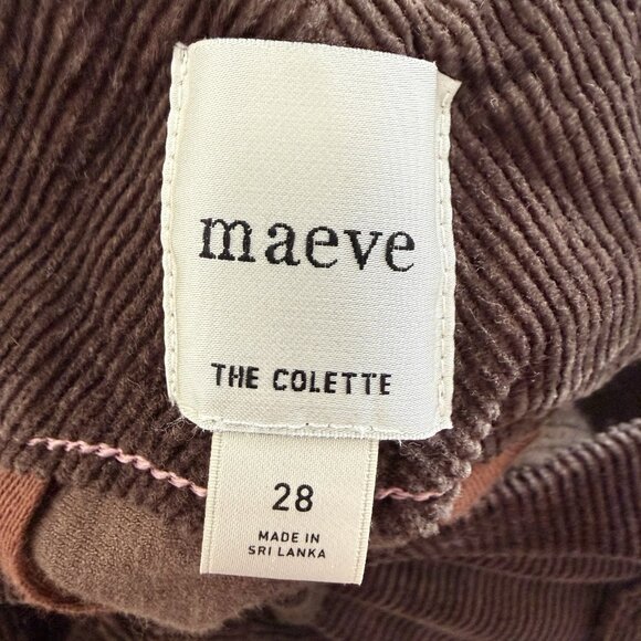 Anthropologie Colette Corduroy Crop Pants Scallop Pocket Wide Leg Size 28 Mink - Picture 8 of 11